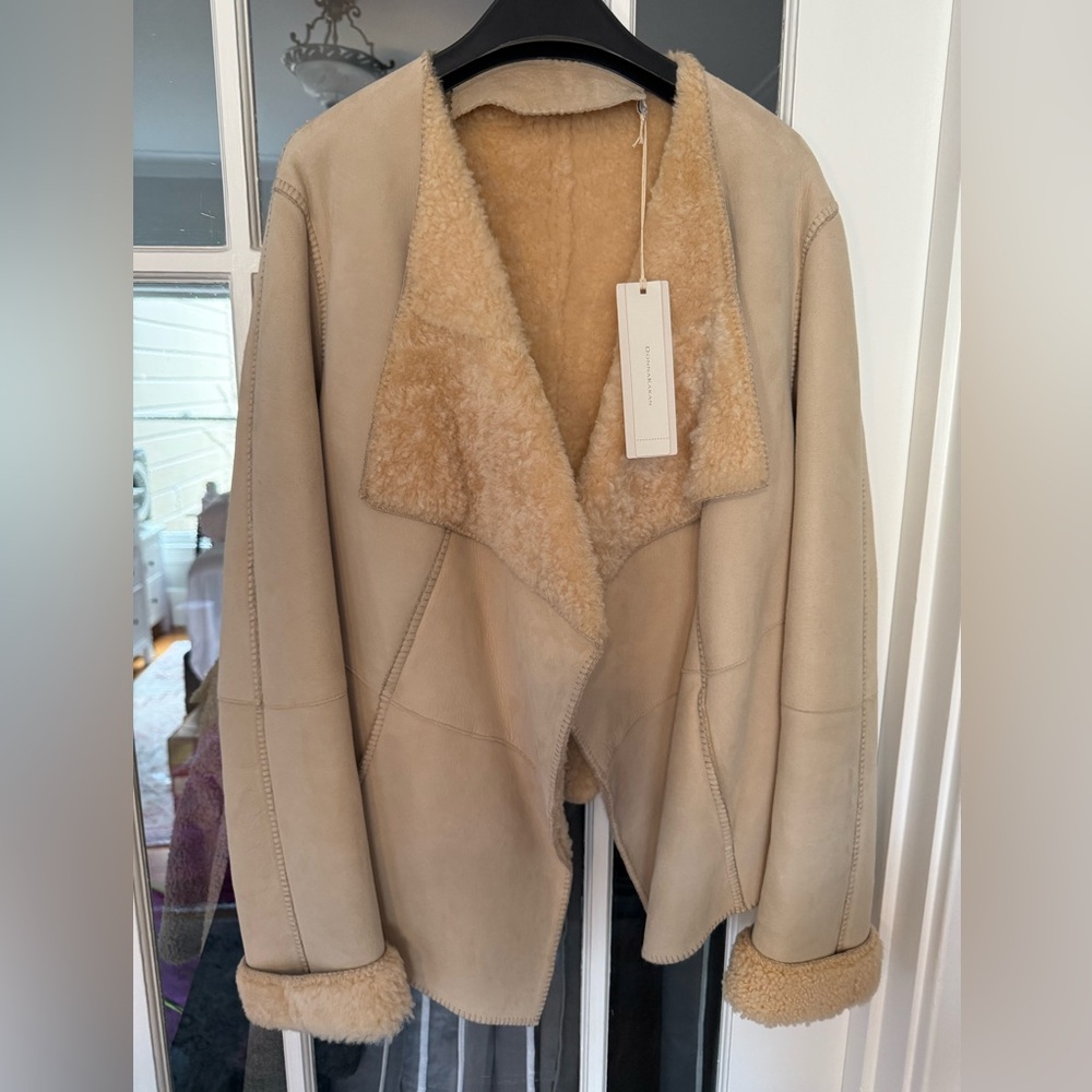 Donna Karen luxury shearling jacket . NWT